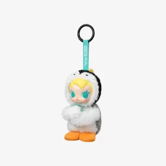Baby Molly × Pingu Seria Happy Fishing – Cutie de vinil cu pandantiv de pluș