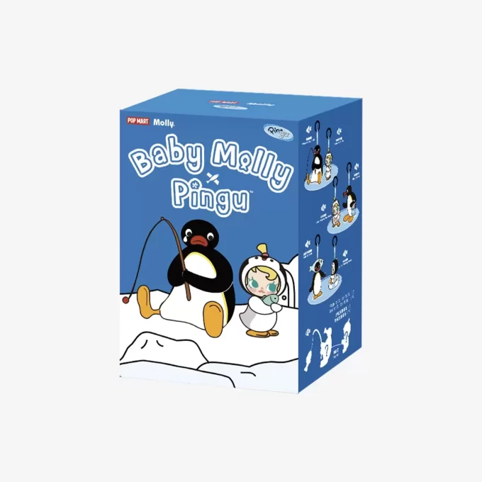 Baby Molly × Pingu Seria Happy Fishing – Cutie de vinil cu pandantiv de pluș Baby Molly × Pingu Seria Happy Fishing – Cutie de vinil cu pandantiv de pluș