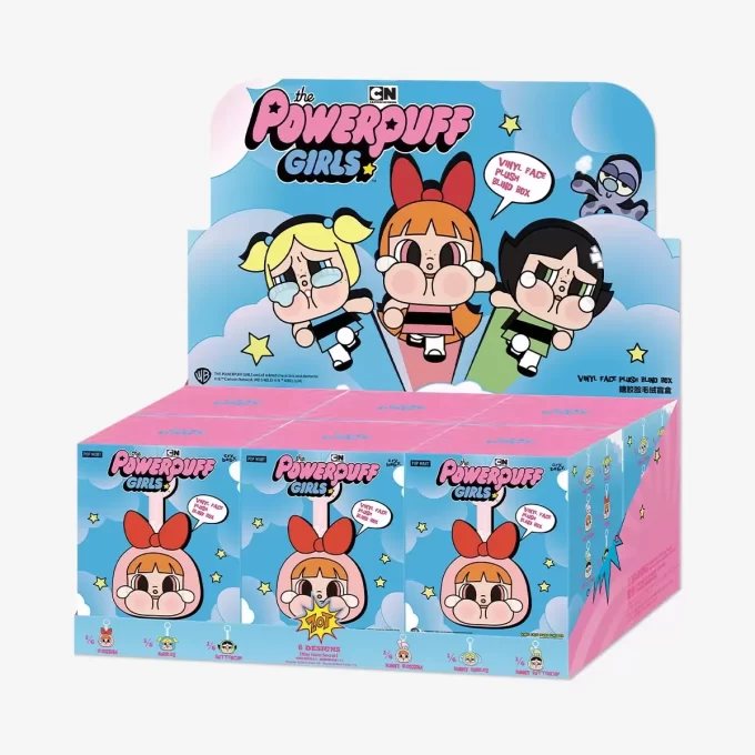 CRYBABY × Seria Fetițele Powerpuff – Cutie de pluș cu față de vinil CRYBABY × Seria Fetițele Powerpuff – Cutie de pluș cu față de vinil