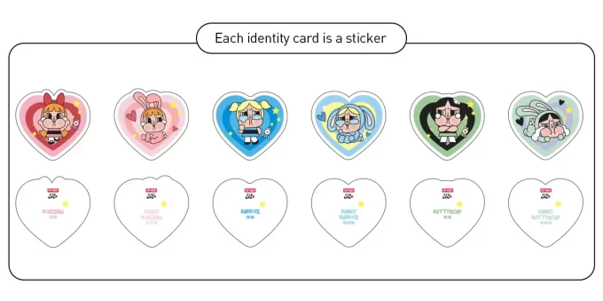 CRYBABY× Seria Fetițele Powerpuff – Cutie pliabilă cu suport pentru carduri