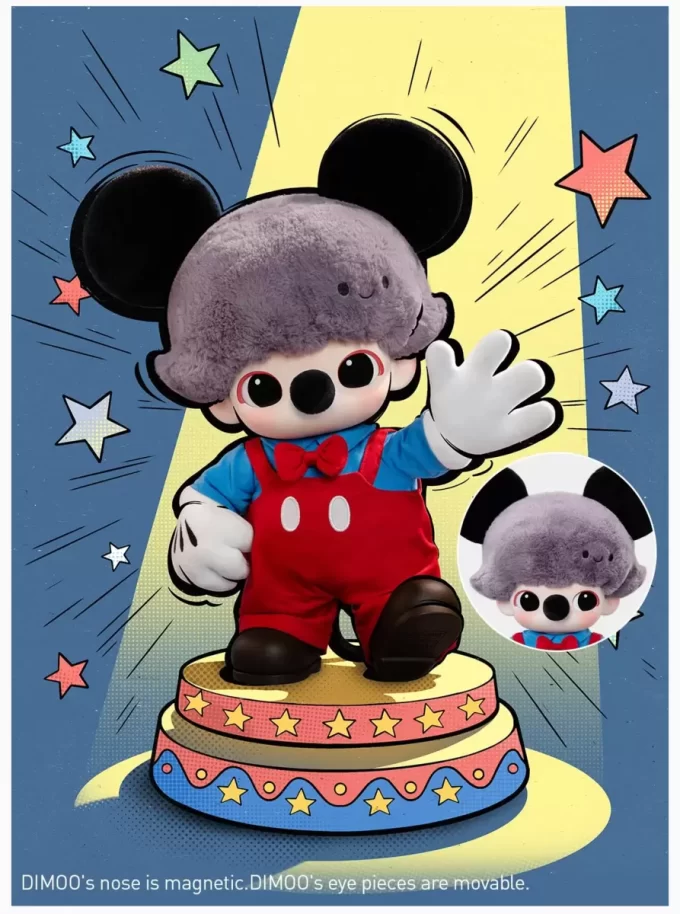 DIMOO WORLD × Seria DISNEY – Geantă de pluș din vinil Mickey