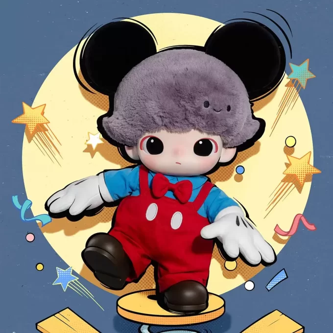 DIMOO WORLD × Seria DISNEY – Geantă de pluș din vinil Mickey