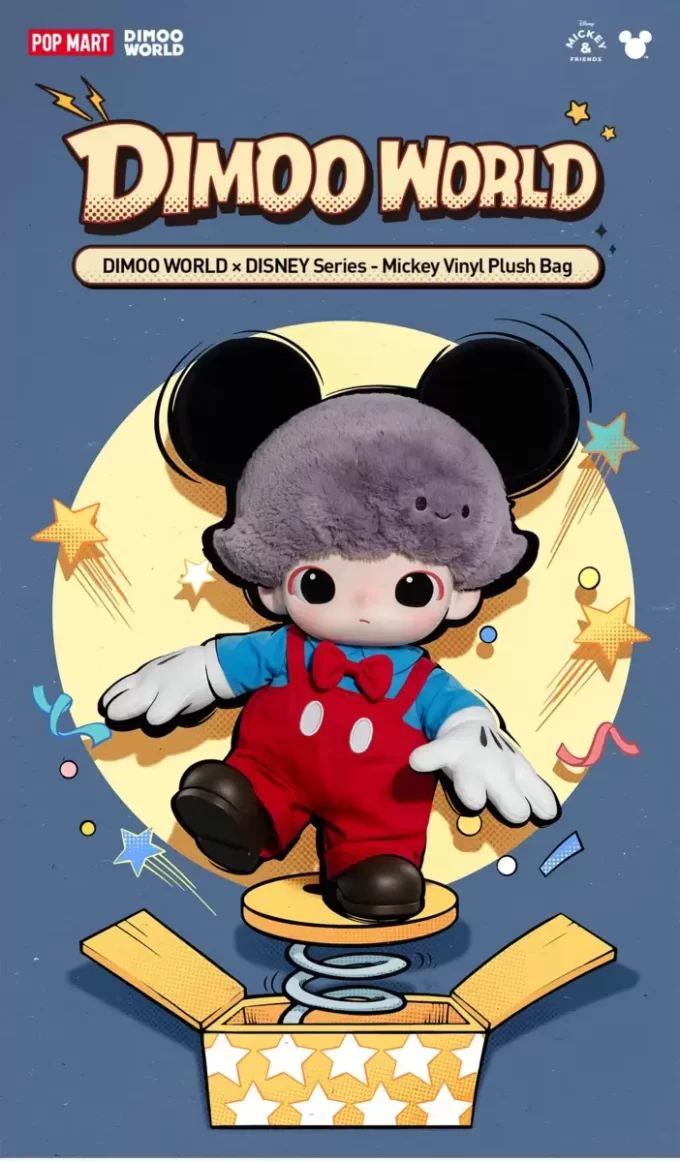 DIMOO WORLD × Seria DISNEY – Geantă de pluș din vinil Mickey