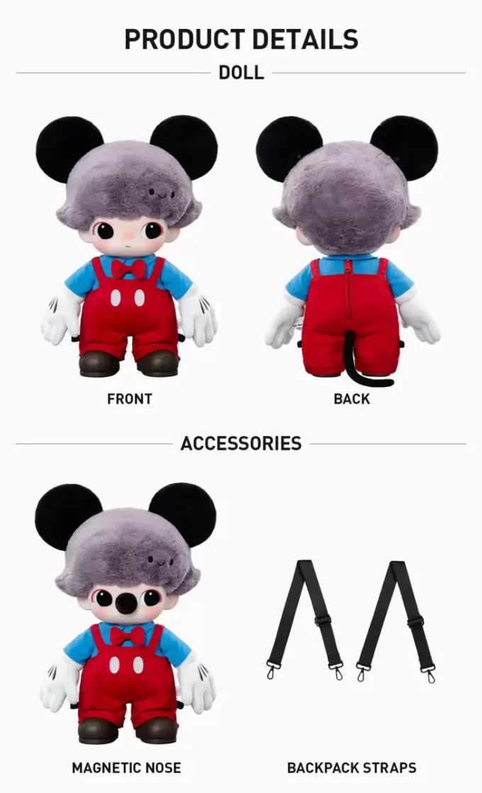 DIMOO WORLD × Seria DISNEY – Geantă de pluș din vinil Mickey