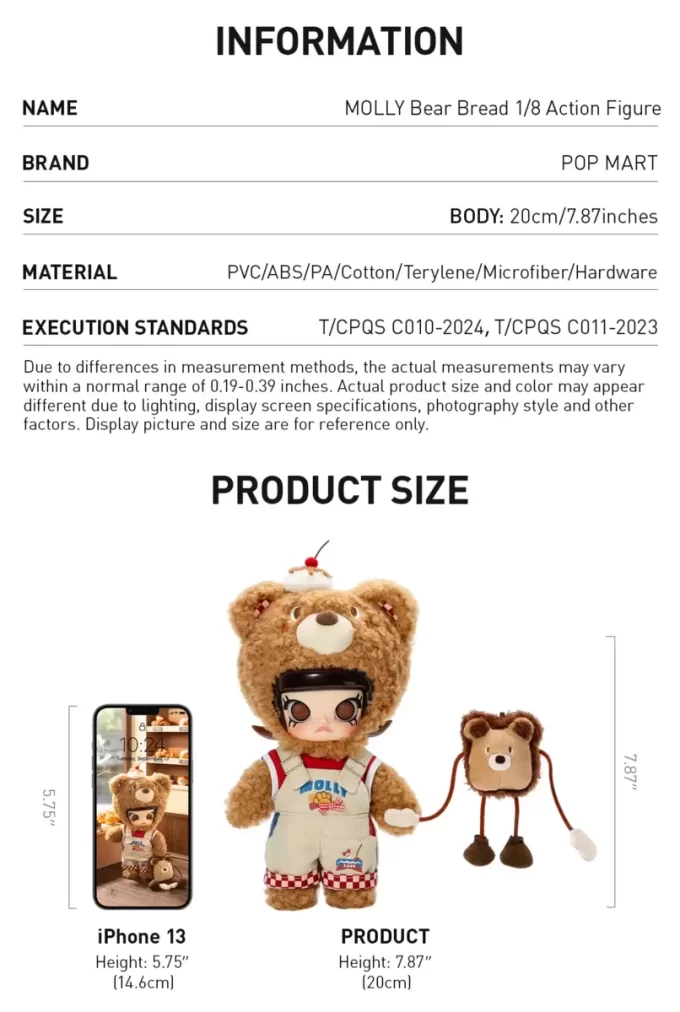 Figurină de acțiune MOLLY Bear Bread 1/8