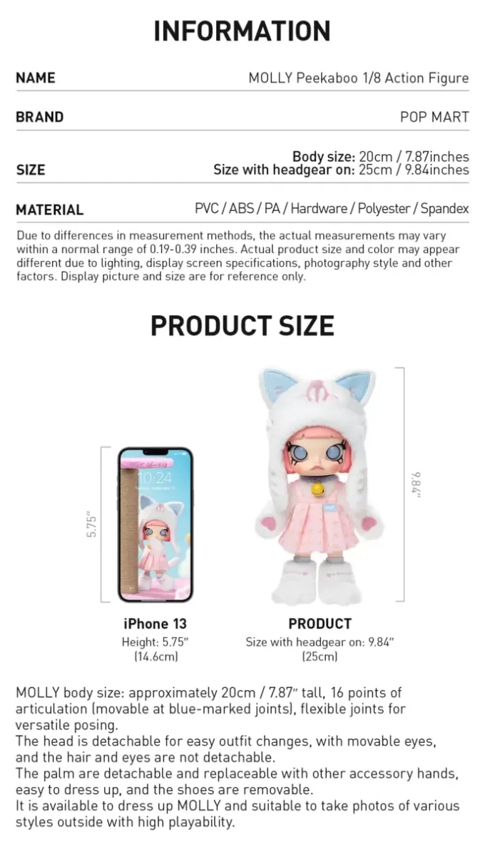 Figurină de acțiune MOLLY Peekaboo 1/8 Figurină de acțiune MOLLY Peekaboo 1/8