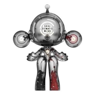 Figurină Skullpanda Mega Invincible Love de la Pop Mart x Clot 1000%
