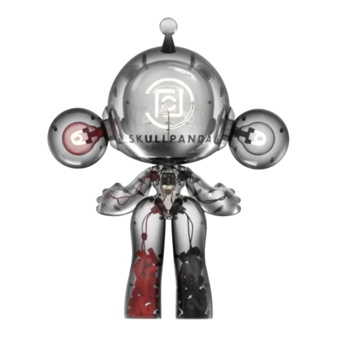 Figurină Skullpanda Mega Invincible Love de la Pop Mart x Clot 1000%