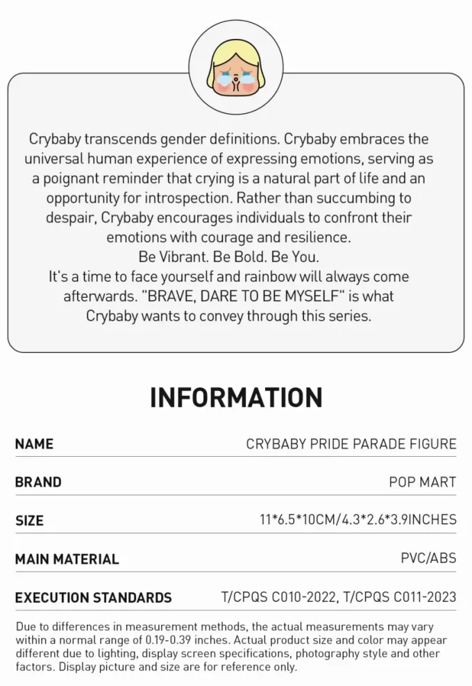 FIGURINA PARADEI PRIDE CRYBABY