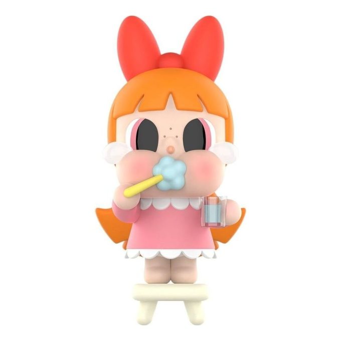Figurine din vinil CryBaby Pop Mart x Powerpuff Girls „Spălatul pe dinți Bloosm”