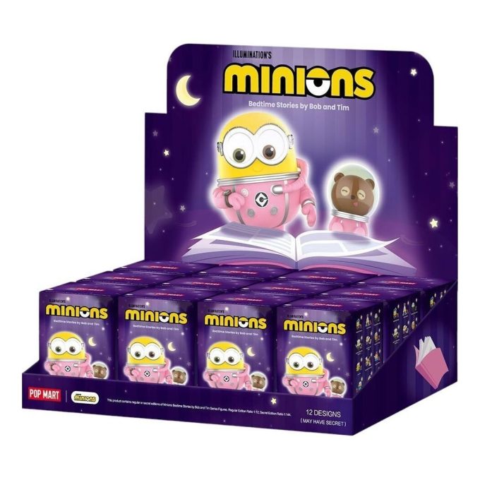 Figurine Minions Povești de culcare de Bob și Tim, cutie sigilată (12 cutii oarbe)
