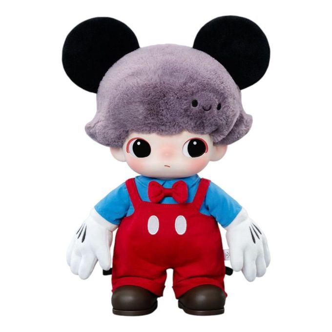 Geantă de pluș din vinil cu Mickey de la Pop Mart x Disney Dimoo World