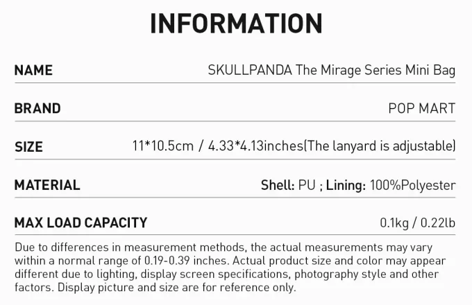 Geantă mică SKULLPANDA Seria Mirage Geantă mică SKULLPANDA Seria Mirage