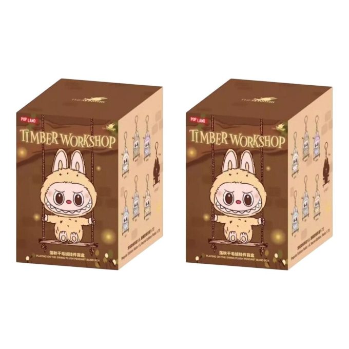 Labubu Monștrii Atelierul de Timber Jucându-se pe leagăn Pandantiv Pop Land Exclusive Cutie sigilată (2 cutii blind)