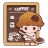 Magnet de frigider Pop Bean Coffee Factory „Dimoo proaspăt măcinată manual”