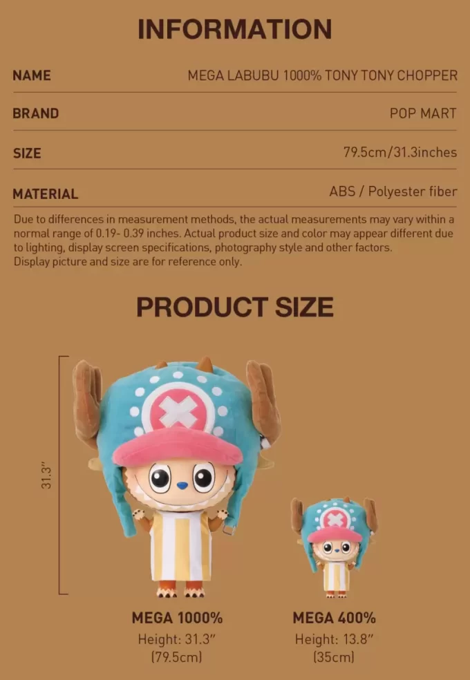 MEGA LABUBU 1000% TONY TONY CHOPPER