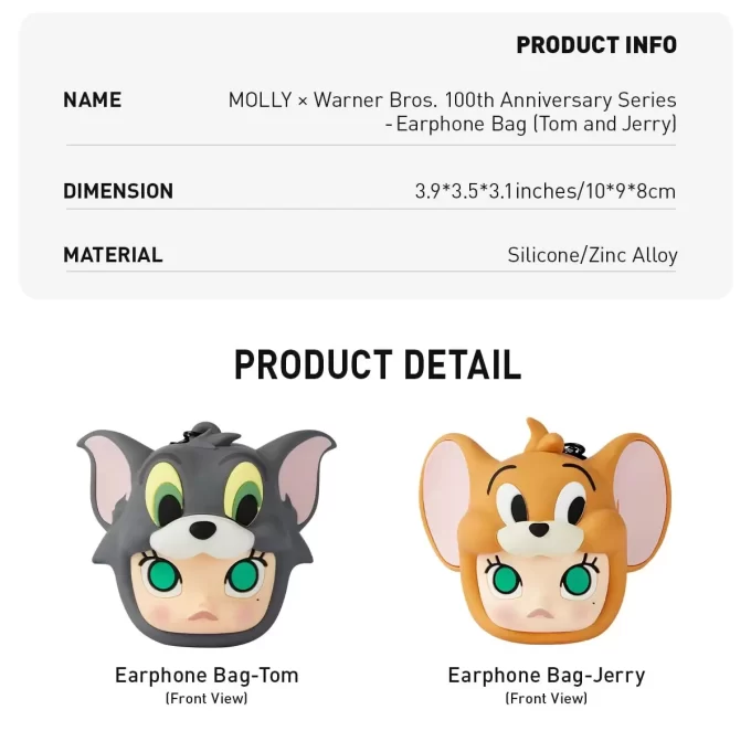 MOLLY X Warner Bros. Seria aniversară de 100 de ani – Husă pentru căști (Tom și Jerry)