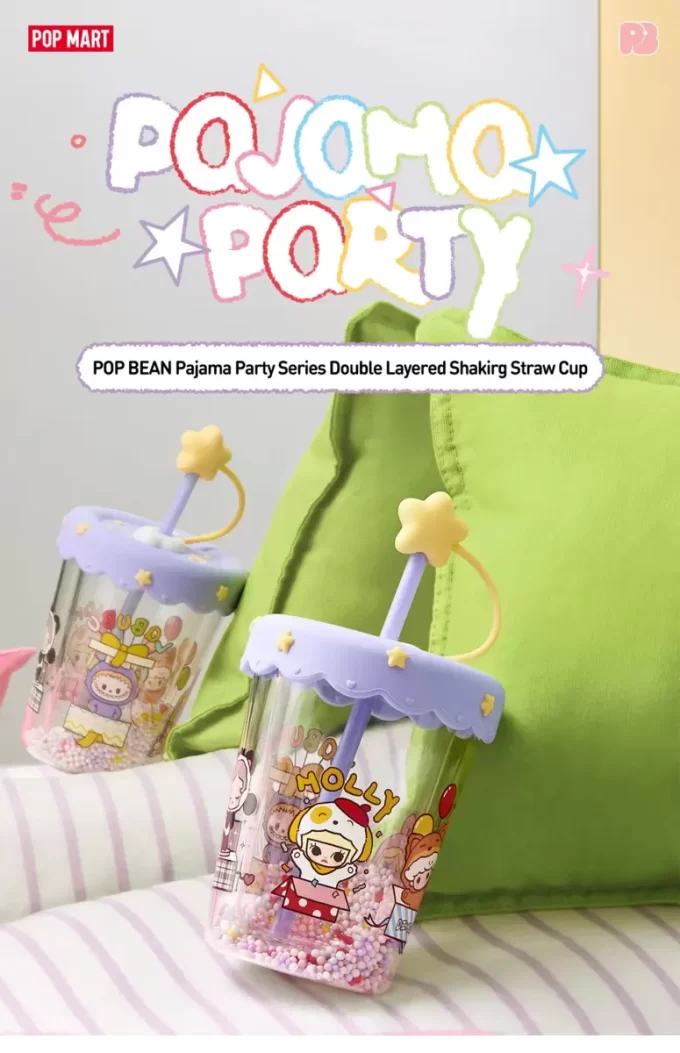 POP BEAN Paie de Petrecere în Pijama cu Dublu Strat, Paie Mișcătoare POP BEAN Paie de Petrecere în Pijama cu Dublu Strat, Paie Mișcătoare