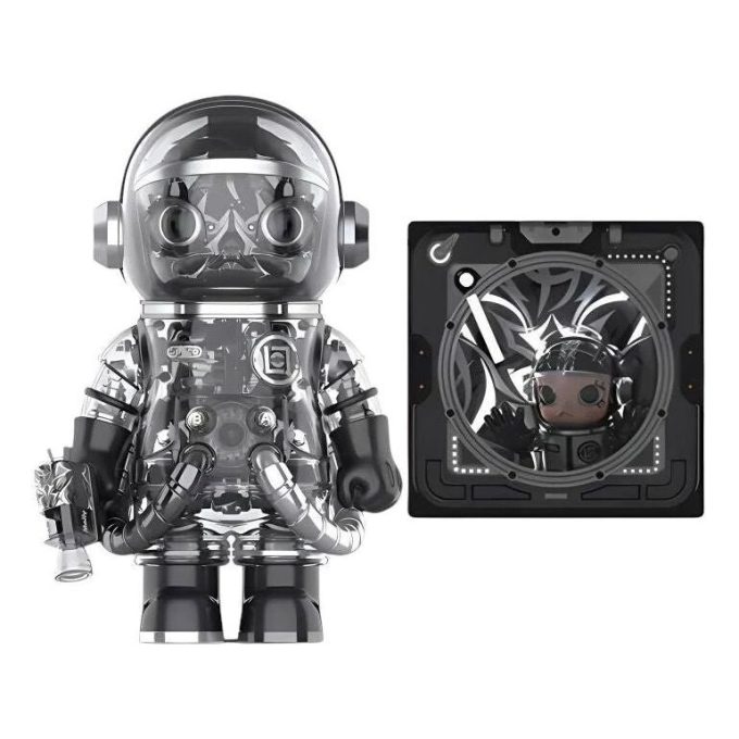 Pop Mart x CLOT Mega Space Molly Black Alienegra Set 400% + Set de pictură stereoscopică 3D
