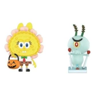 Pop Mart x Spongebob Monștrii Labubu „Jack O’Lantern și Plankton x Tycoco”