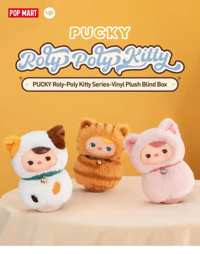 PUCKY Roly-Poly Kitty Series – Cutie de pluș din vinil