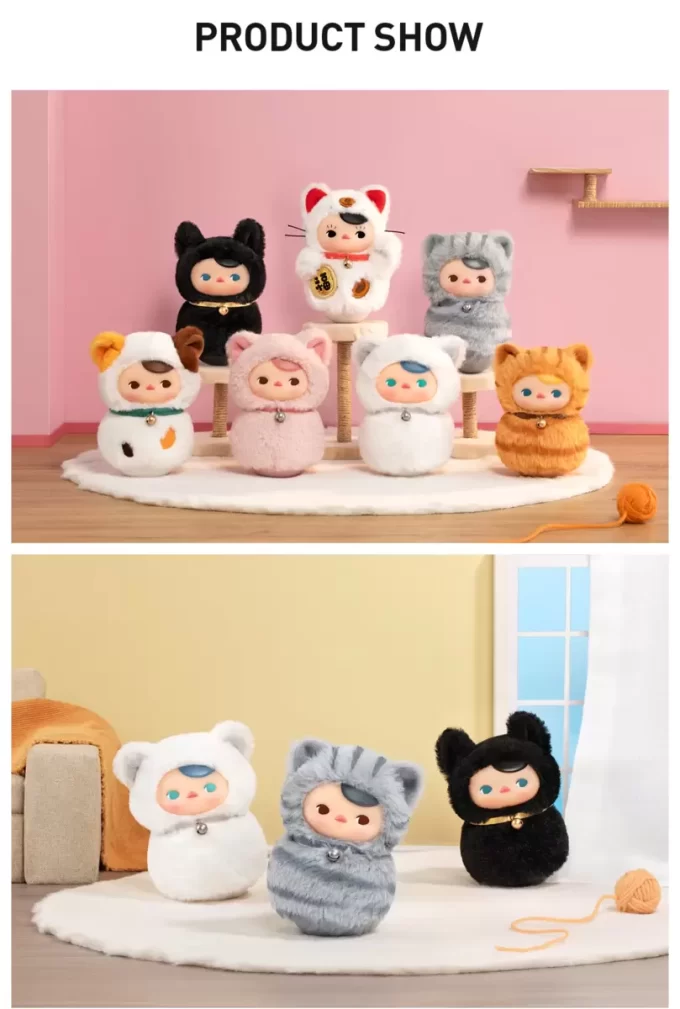PUCKY Roly-Poly Kitty Series – Cutie de pluș din vinil