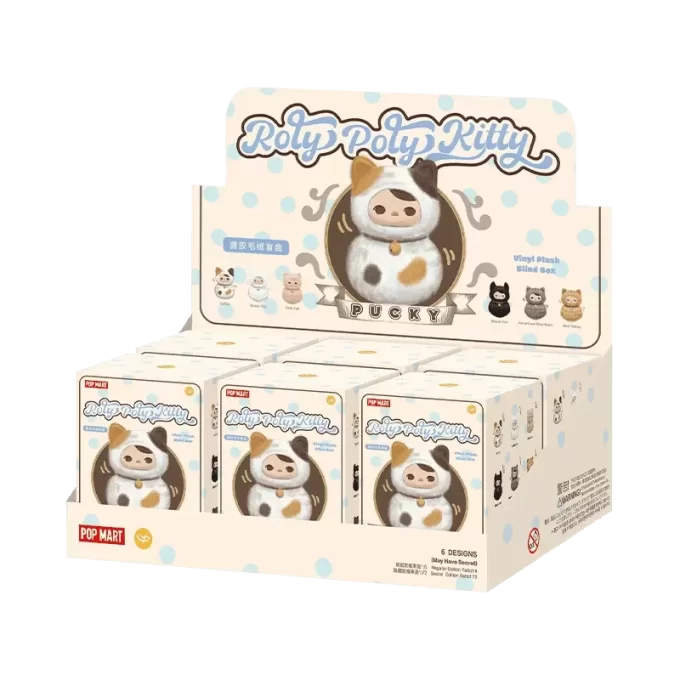 PUCKY Roly-Poly Kitty Series – Cutie de pluș din vinil