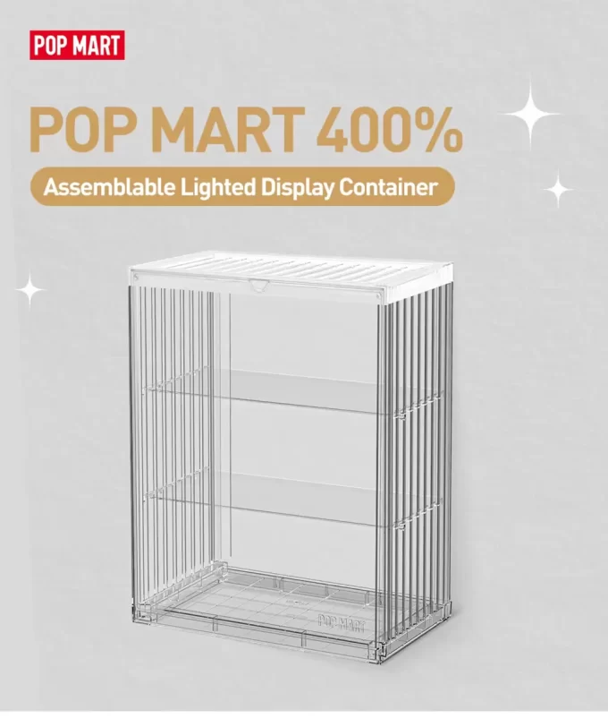 Recipient de afișare iluminat POP MART 400% asamblabil Recipient de afișare iluminat POP MART 400% asamblabil