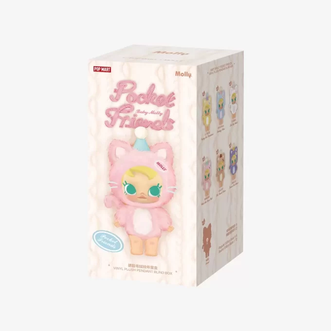 Seria Baby Molly Pocket Friends – Cutie de pluș din vinil cu pandantiv