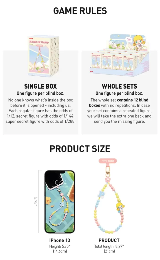 Seria Hand In Hand – Cutie jaluzitoare pentru farmecul telefonului Seria Hand In Hand – Cutie jaluzitoare pentru farmecul telefonului