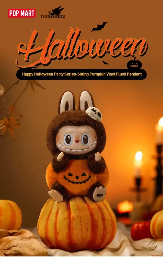 Seria Happy Halloween Party – Pandantiv de pluș din vinil cu dovleac așezat