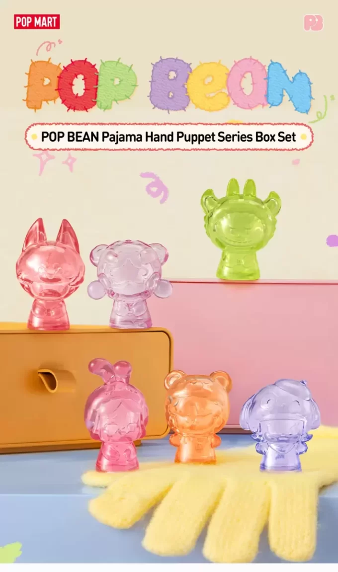 Set cutie seria de păpuși de mână POP BEAN Pijama