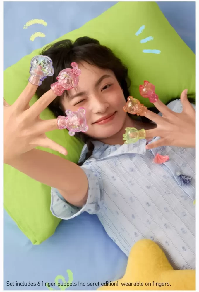 Set cutie seria de păpuși de mână POP BEAN Pijama