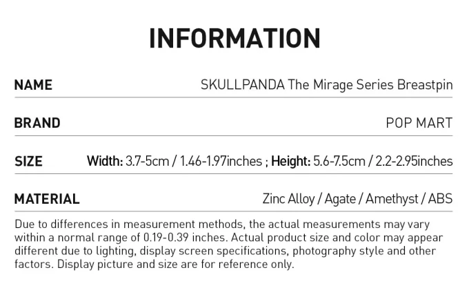 Skullpanda Agrafă de piept din seria Mirage