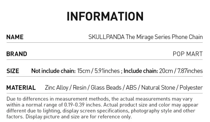 SKULLPANDA Lanțul de telefon din seria Mirage SKULLPANDA Lanțul de telefon din seria Mirage